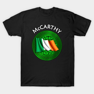 Irish Flag Shamrock Celtic Knot - McCarthy T-Shirt